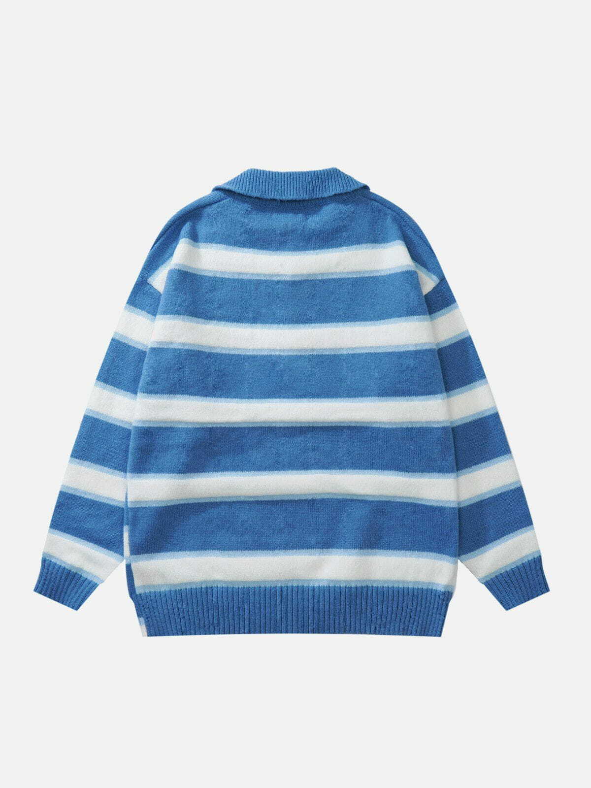 striped polo sweater edgy & retro streetwear 2087
