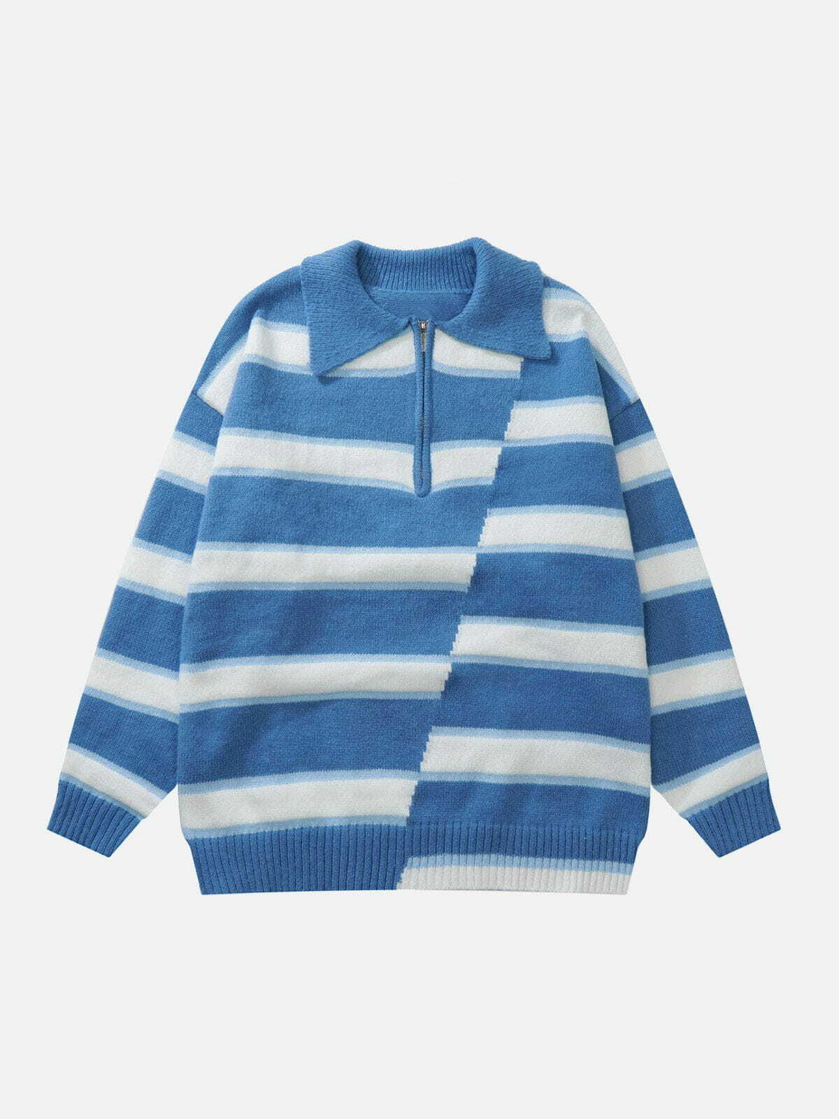 striped polo sweater edgy & retro streetwear 4696