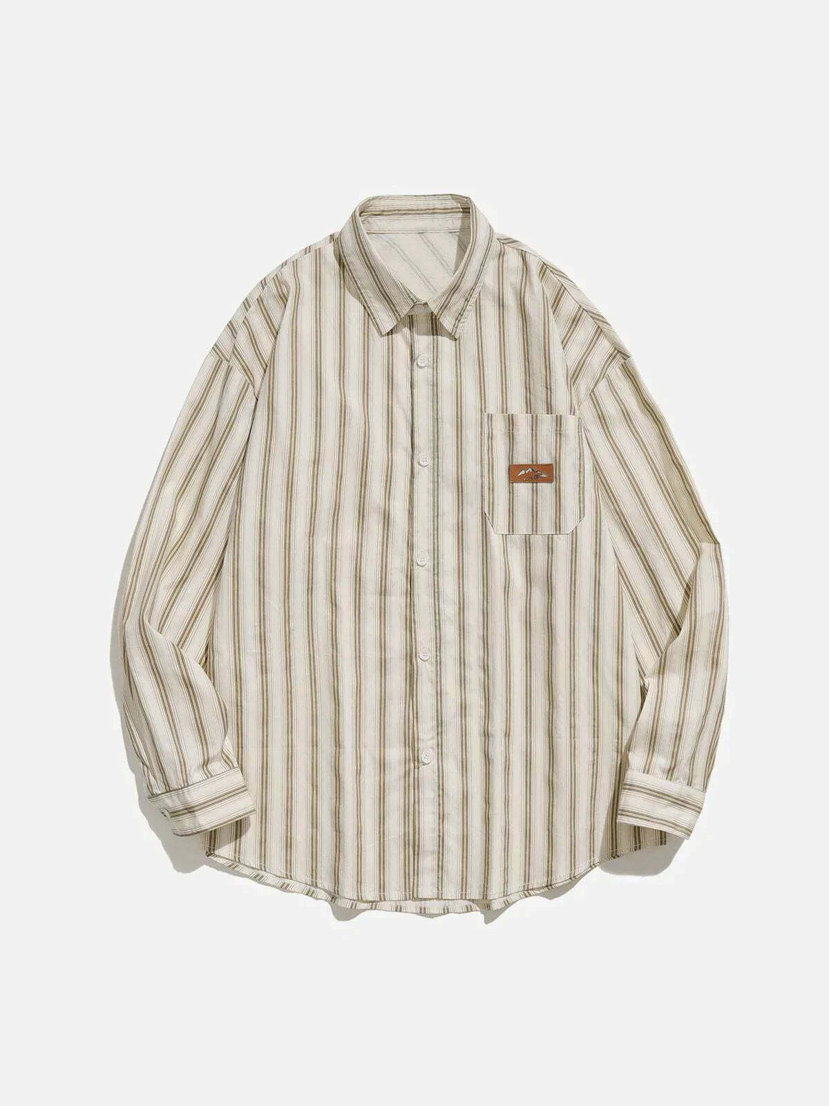 striped print longsleeved shirt retro chic streetwear essential 4997