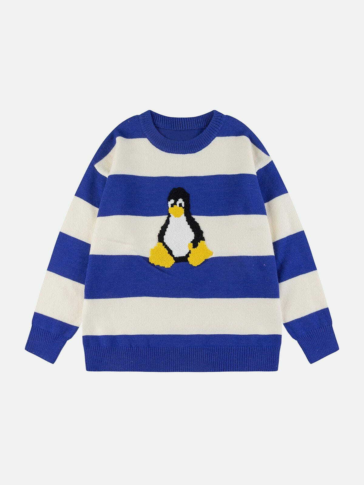 striped urban duck sweater edgy graphic knit 8182