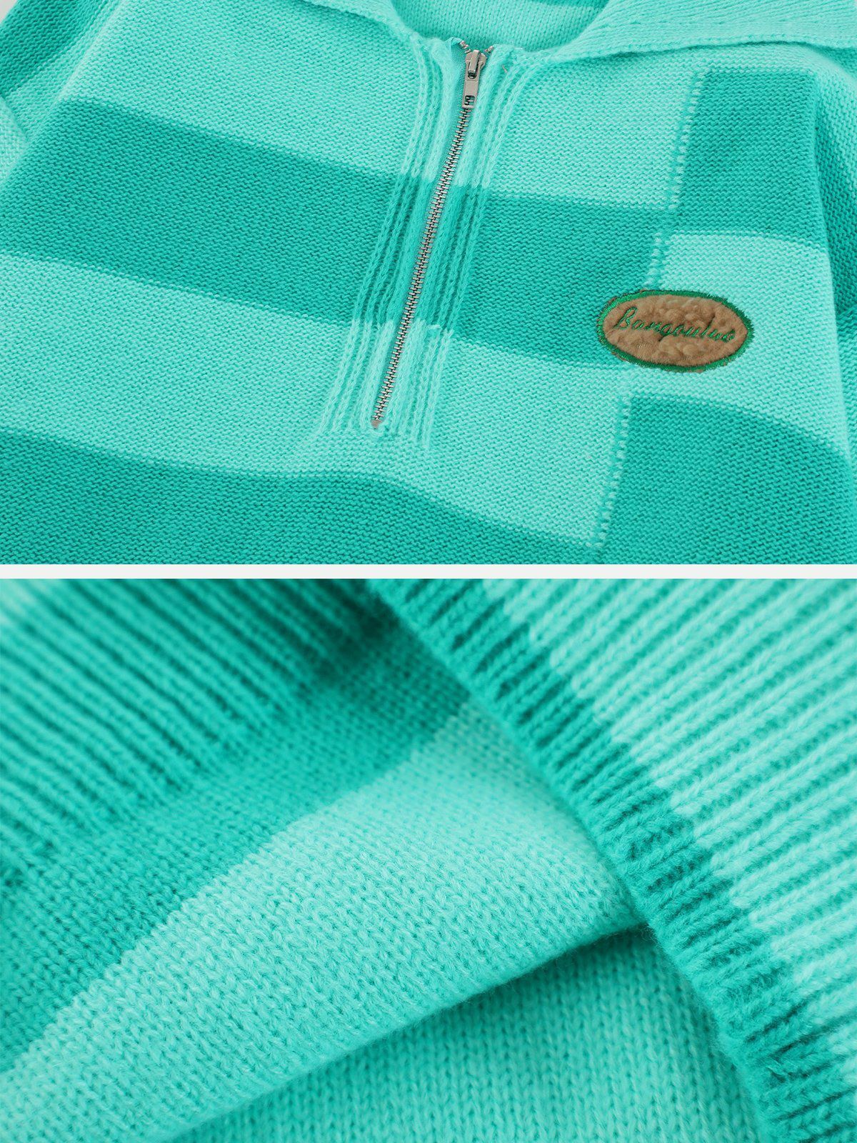 stylish stripes halfzip sweater urban & edgy knitwear 4125