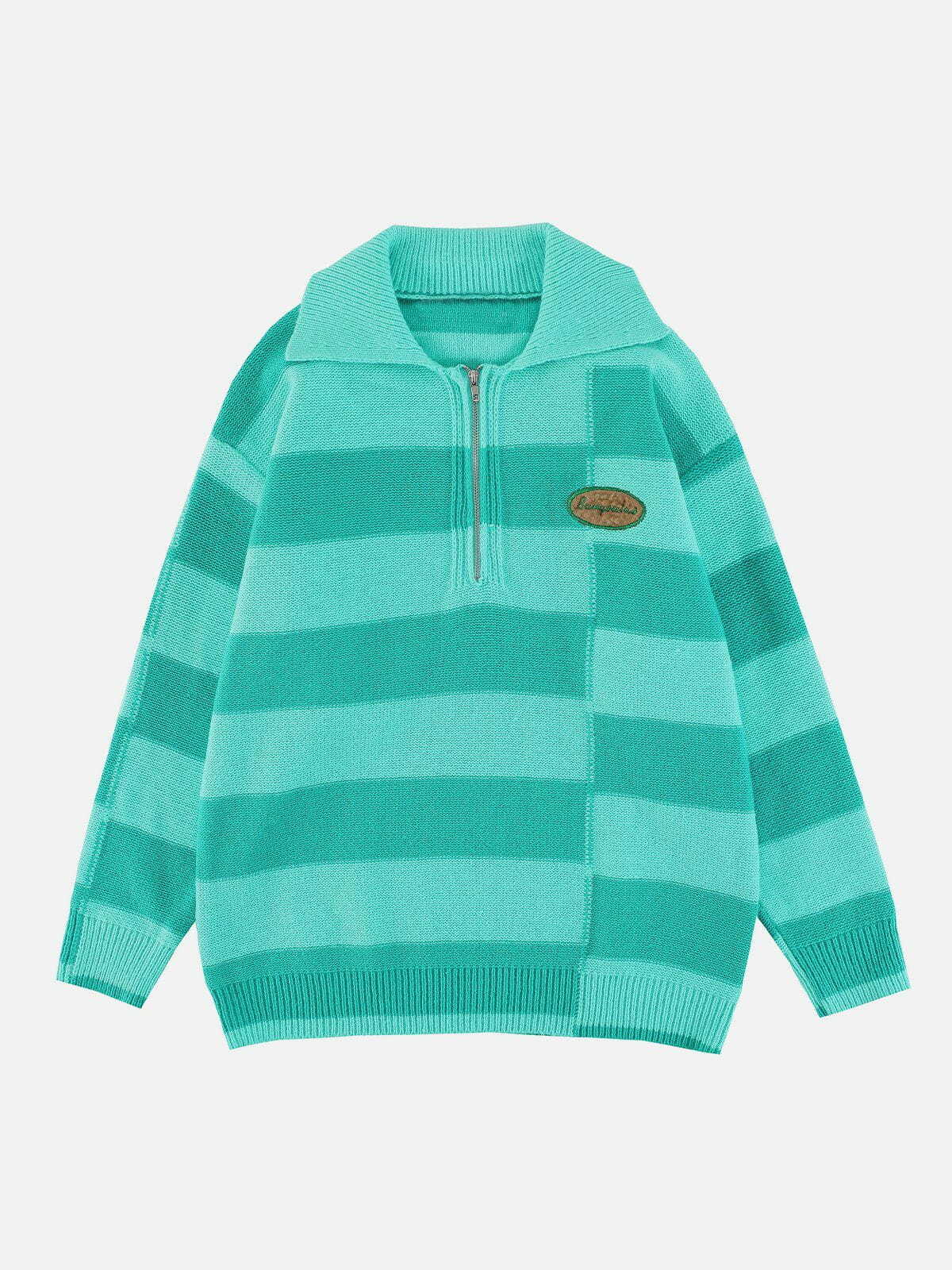 stylish stripes halfzip sweater urban & edgy knitwear 5305