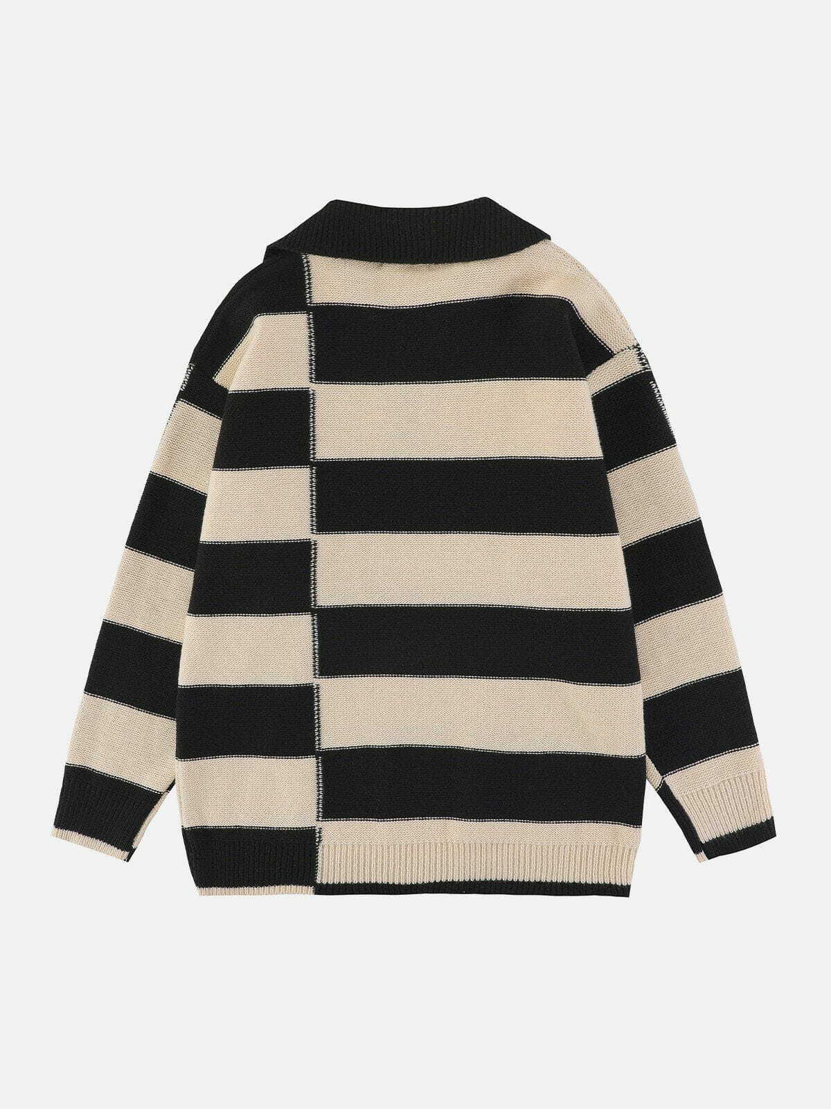 stylish stripes halfzip sweater urban & edgy knitwear 5408