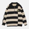 stylish stripes halfzip sweater urban & edgy knitwear 5805