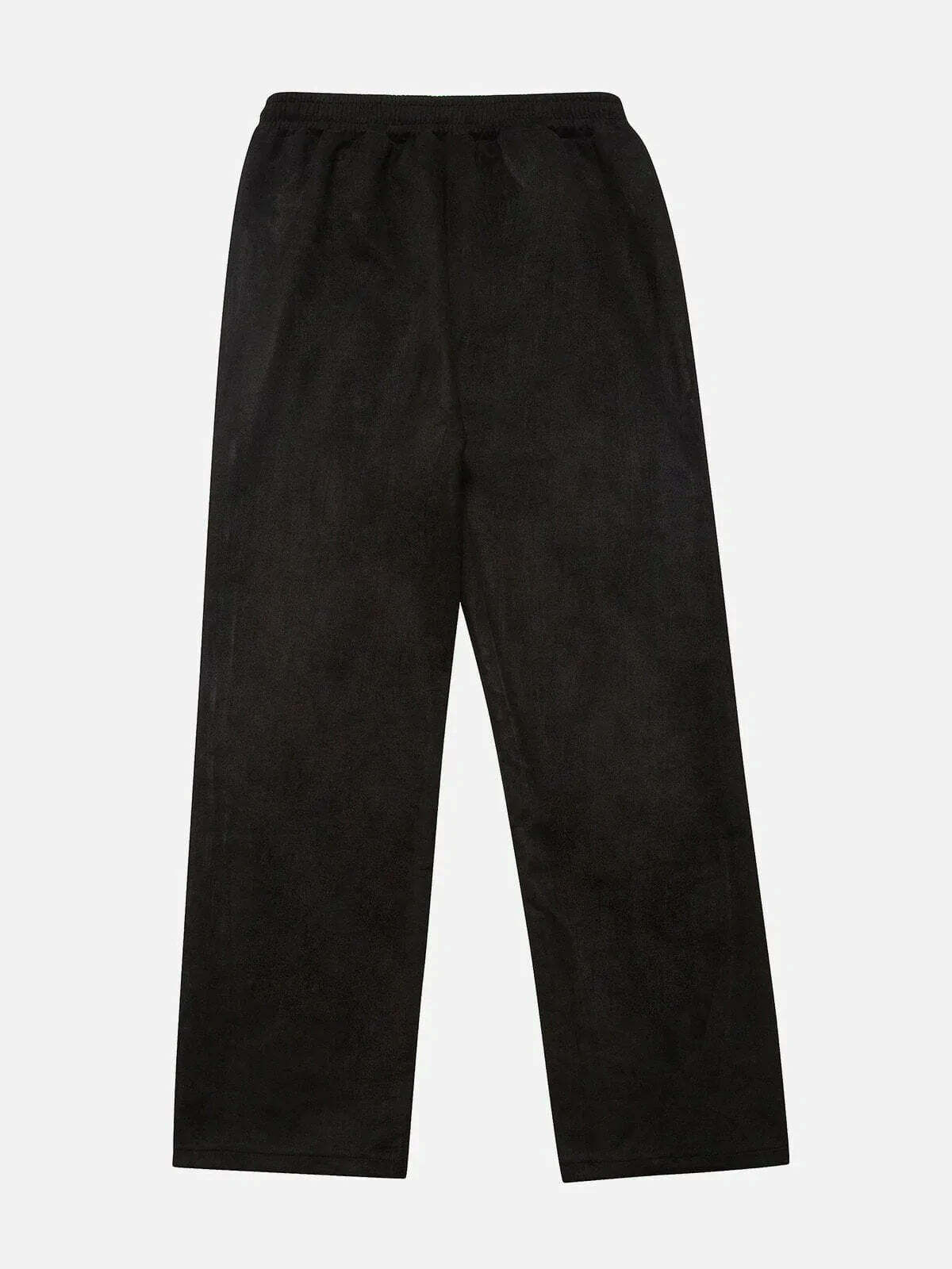 suede side zip sweatpants edgy & stylish streetwear 3633