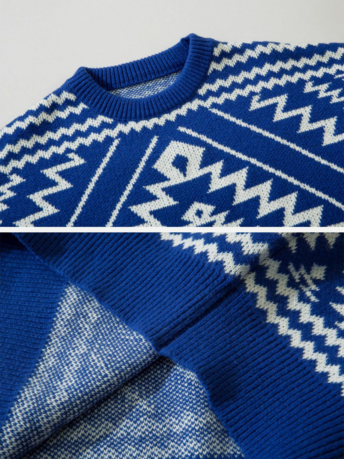 totem print graphic sweater edgy y2k streetwear 5609