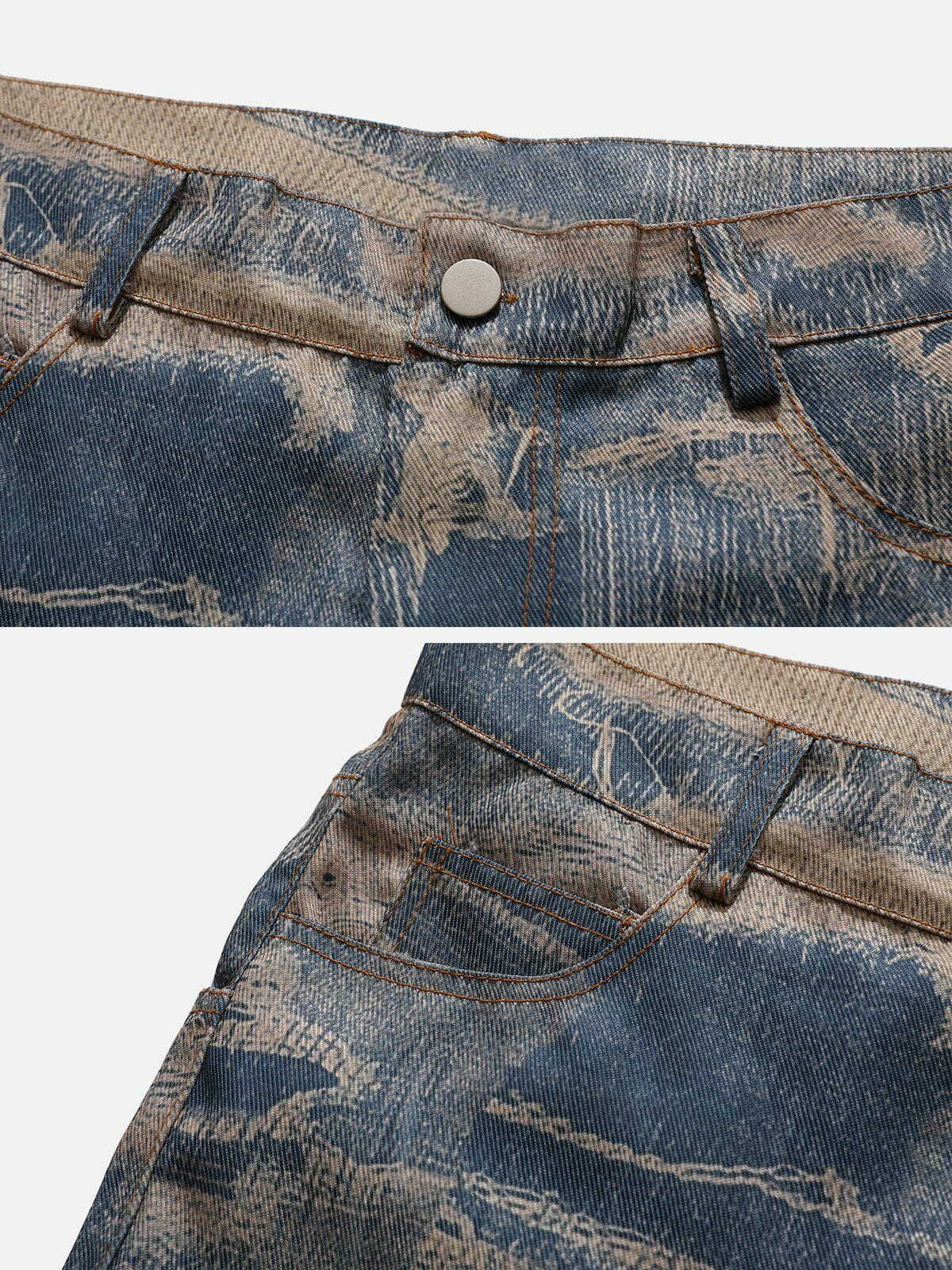 trendy camouflage tie dye jeans edgy & vibrant streetwear 8712