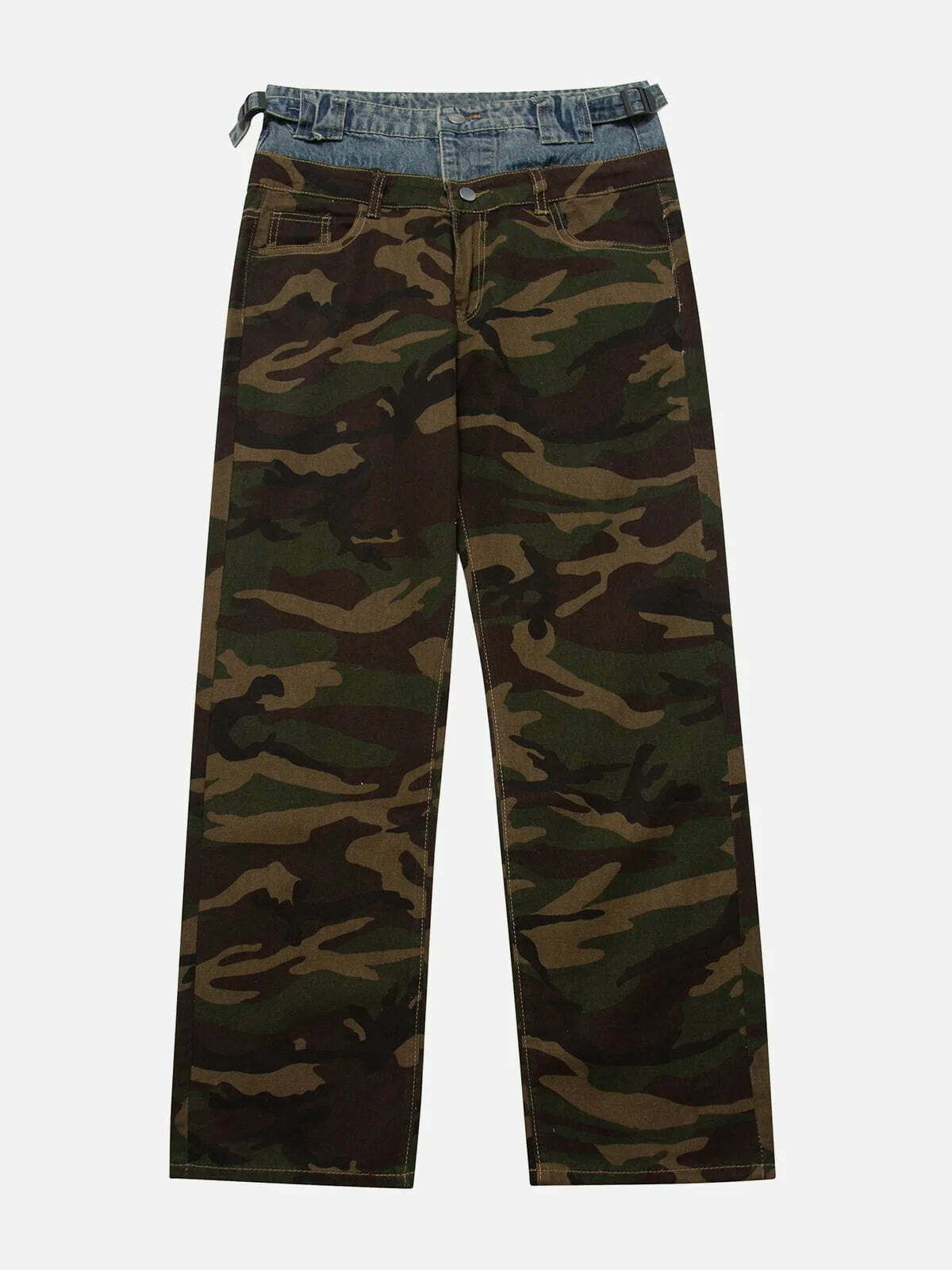trendy camouflage two jeans y2k streetwear essential 3427