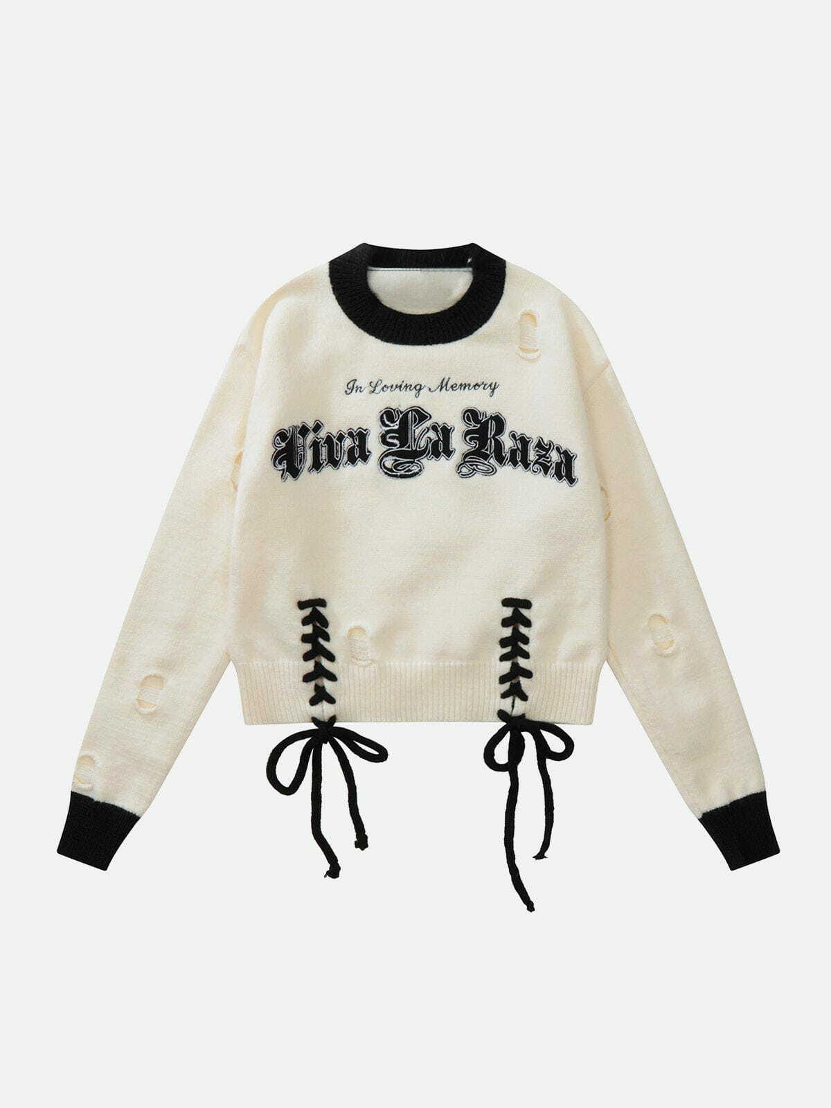trendy laceup hem sweater edgy streetwear essential 2946