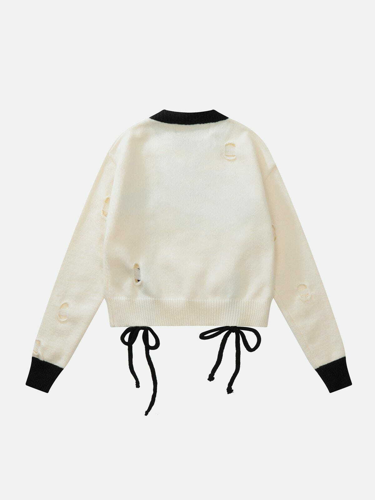 trendy laceup hem sweater edgy streetwear essential 8085