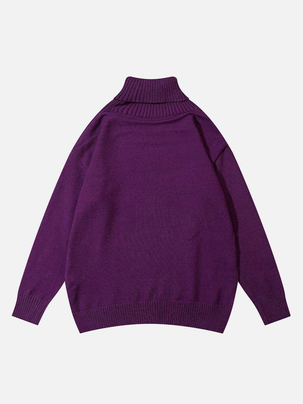 trendy solid turtleneck sweater y2k fashion musthave 2940