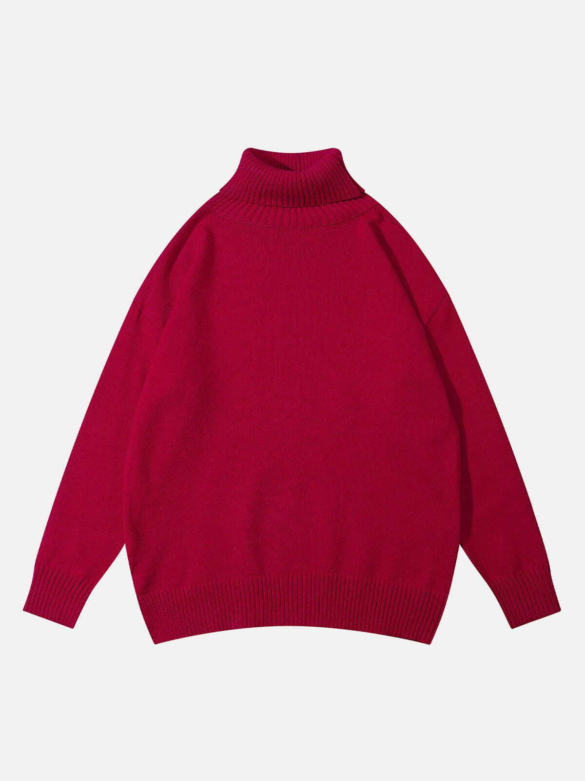 trendy solid turtleneck sweater y2k fashion musthave 4201