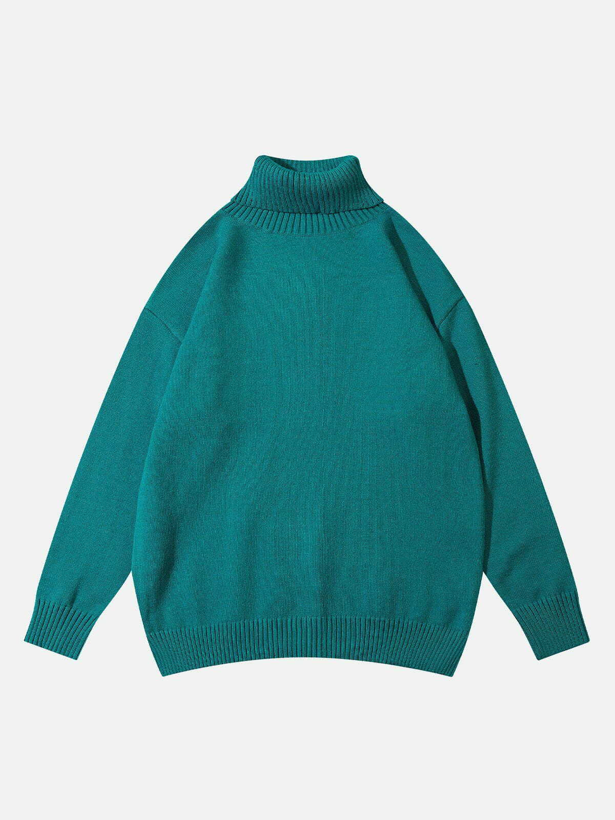 trendy solid turtleneck sweater y2k fashion musthave 4262