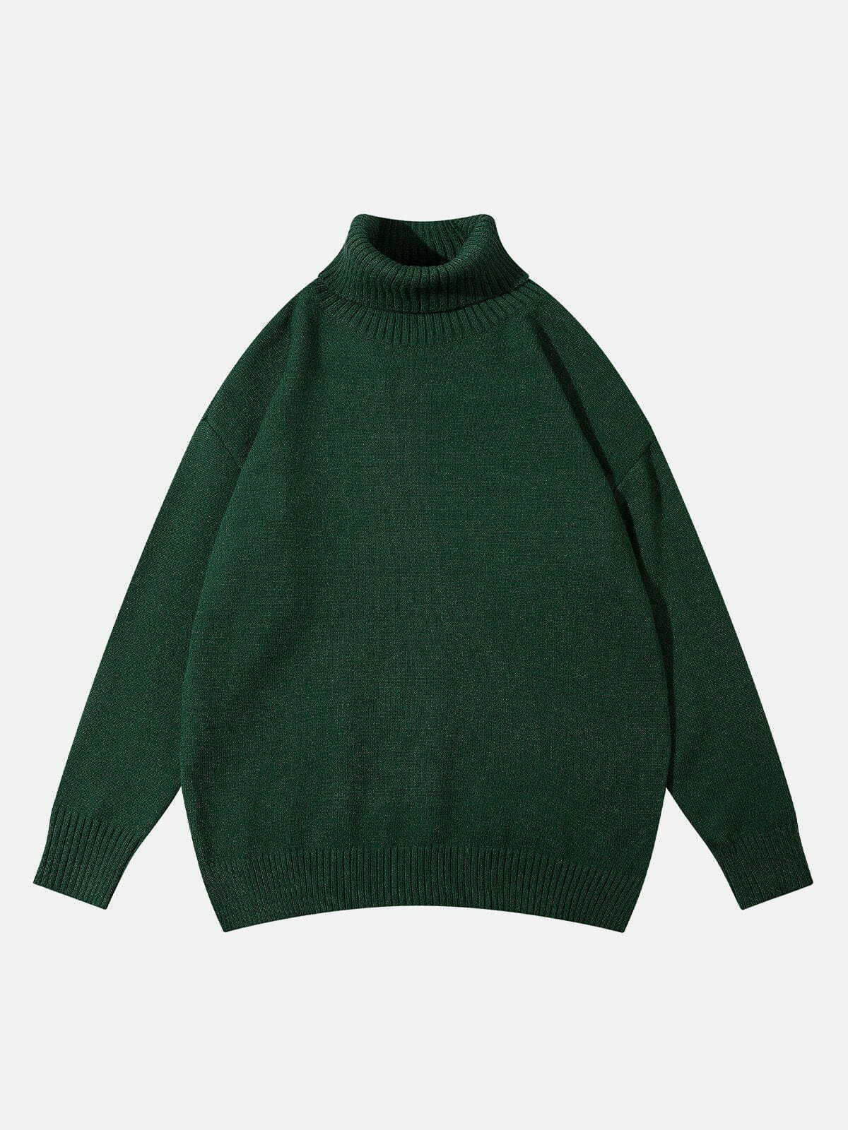 trendy solid turtleneck sweater y2k fashion musthave 4274