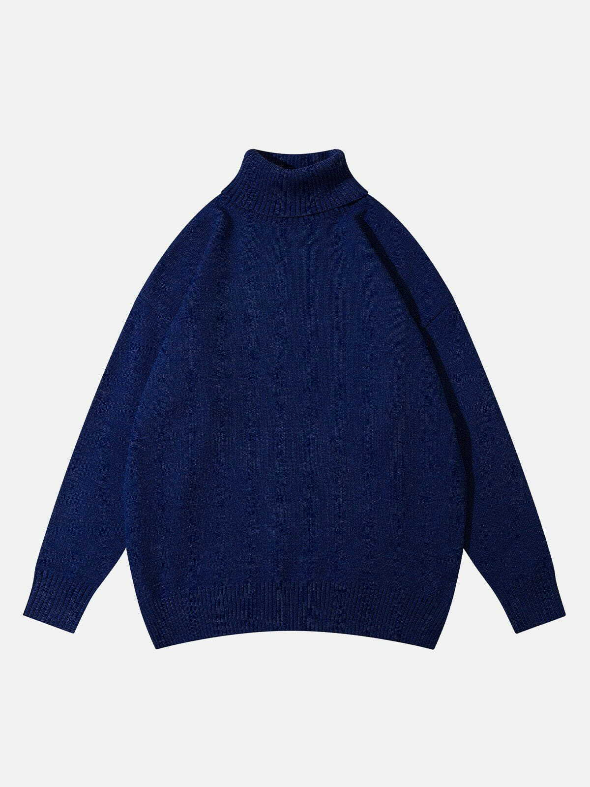 trendy solid turtleneck sweater y2k fashion musthave 5188