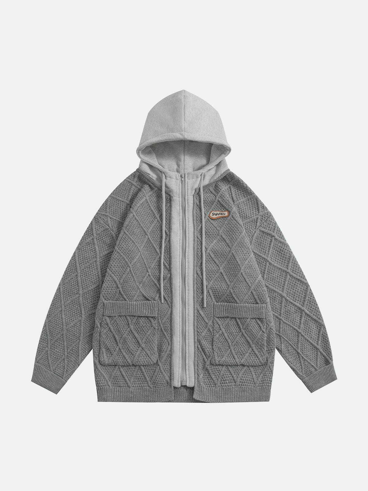 unique duallayer zipup hoodie edgy streetwear 5367