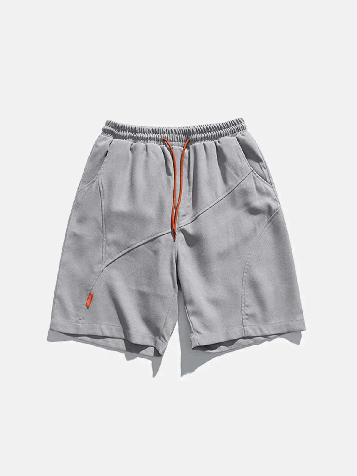 unique spliced drawstring shorts edgy & trendy streetwear 2372