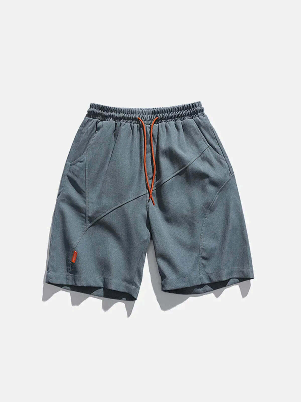 unique spliced drawstring shorts edgy & trendy streetwear 6737
