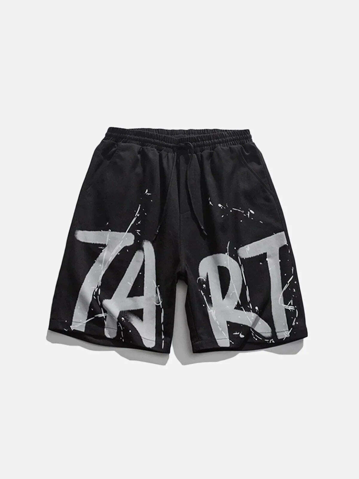 urban graffiti print shorts edgy & vibrant streetwear 6935