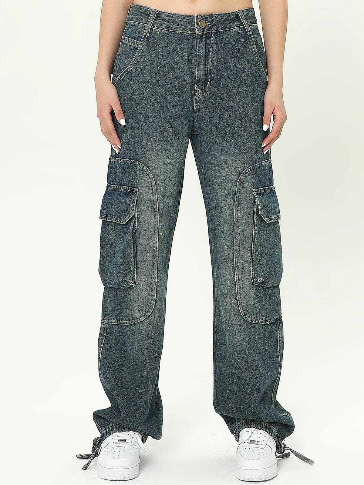 versatile multipocket cargo jeans edgy & functional streetwear 2967
