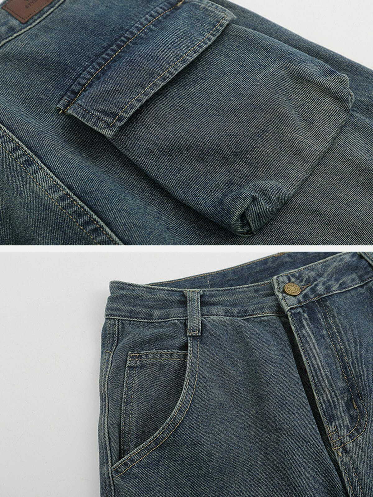 versatile multipocket cargo jeans edgy & functional streetwear 7645