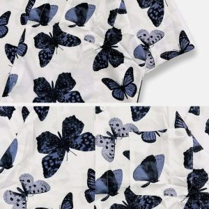 vibrant butterfly print tee retro y2k shortsleeved statement shirt 1337