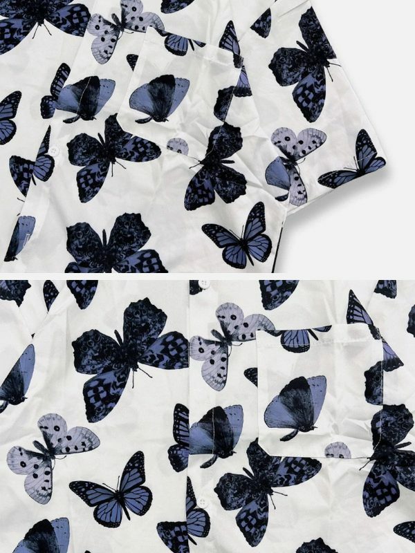 vibrant butterfly print tee retro y2k shortsleeved statement shirt 1337