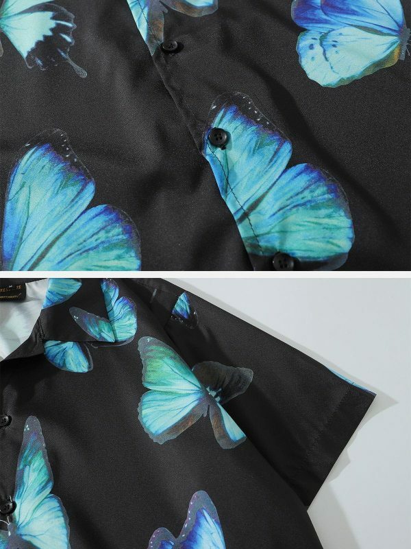 vibrant butterfly print tee retro y2k shortsleeved statement shirt 2867