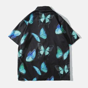 vibrant butterfly print tee retro y2k shortsleeved statement shirt 2958