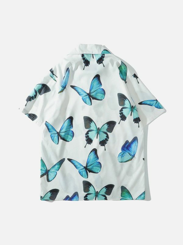 vibrant butterfly print tee retro y2k shortsleeved statement shirt 3954