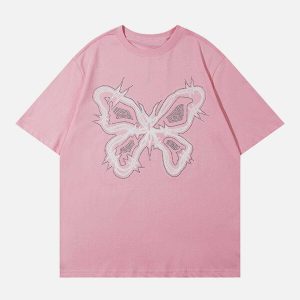 vibrant butterfly tee retro streetwear essential 1579