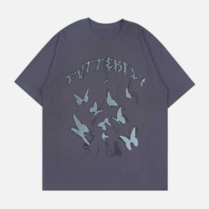 vibrant butterfly tee retro streetwear essential 3196