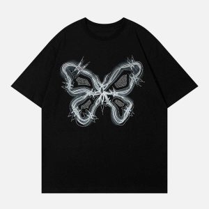 vibrant butterfly tee retro streetwear essential 4582