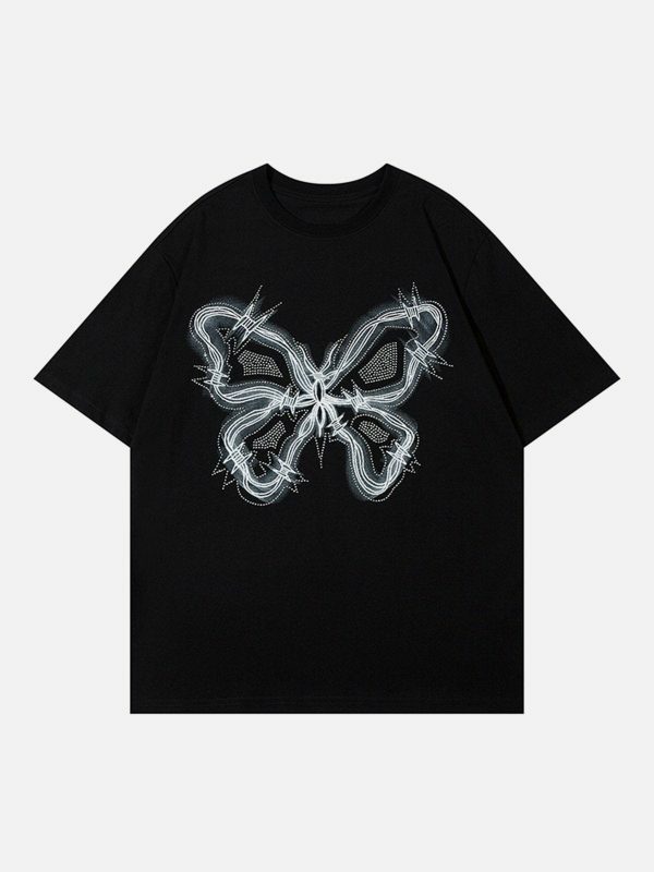 vibrant butterfly tee retro streetwear essential 4582