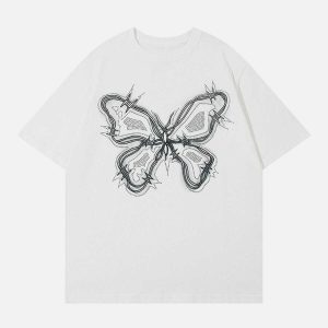 vibrant butterfly tee retro streetwear essential 8394