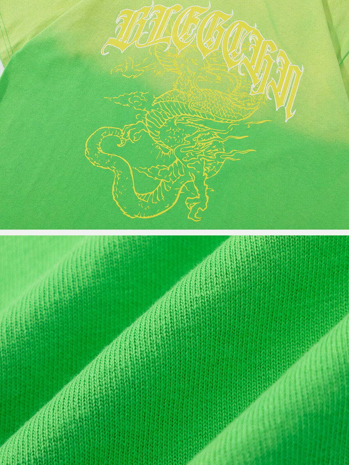 vibrant dragon print tee edgy streetwear shirt 4432