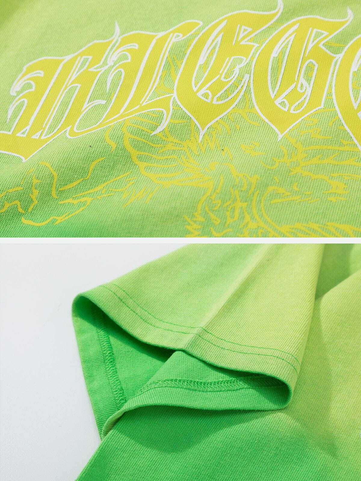 vibrant dragon print tee edgy streetwear shirt 8060