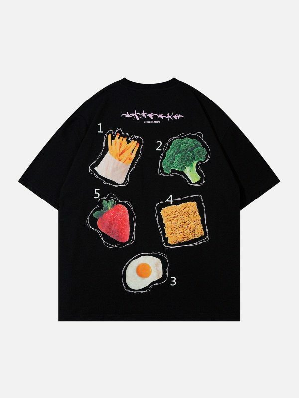 vibrant fruit print tshirt edgy  retro streetwear statement piece 3027
