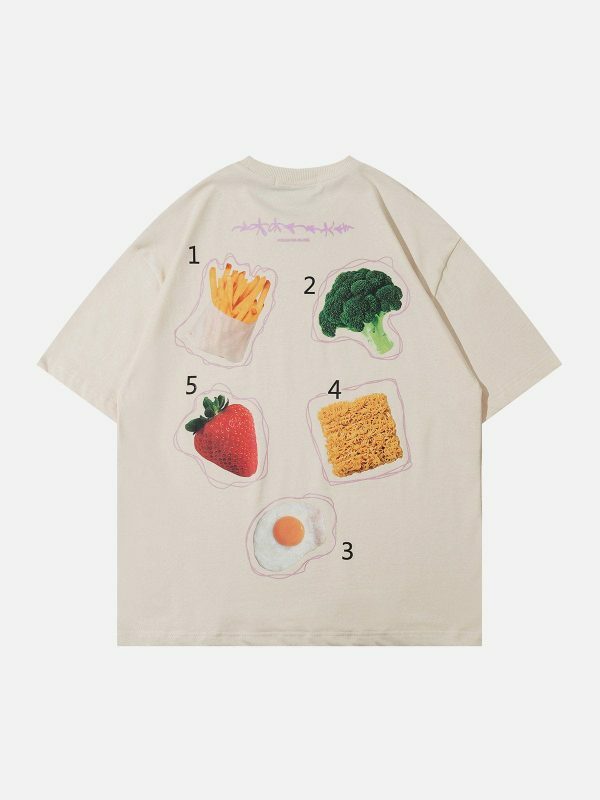 vibrant fruit print tshirt edgy  retro streetwear statement piece 4096