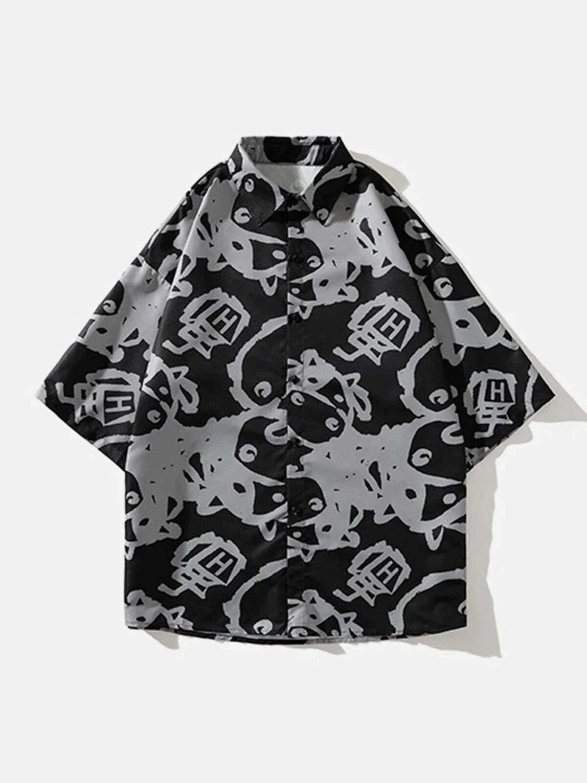 vibrant graffiti print short sleeve shirt urban streetwear icon 8394