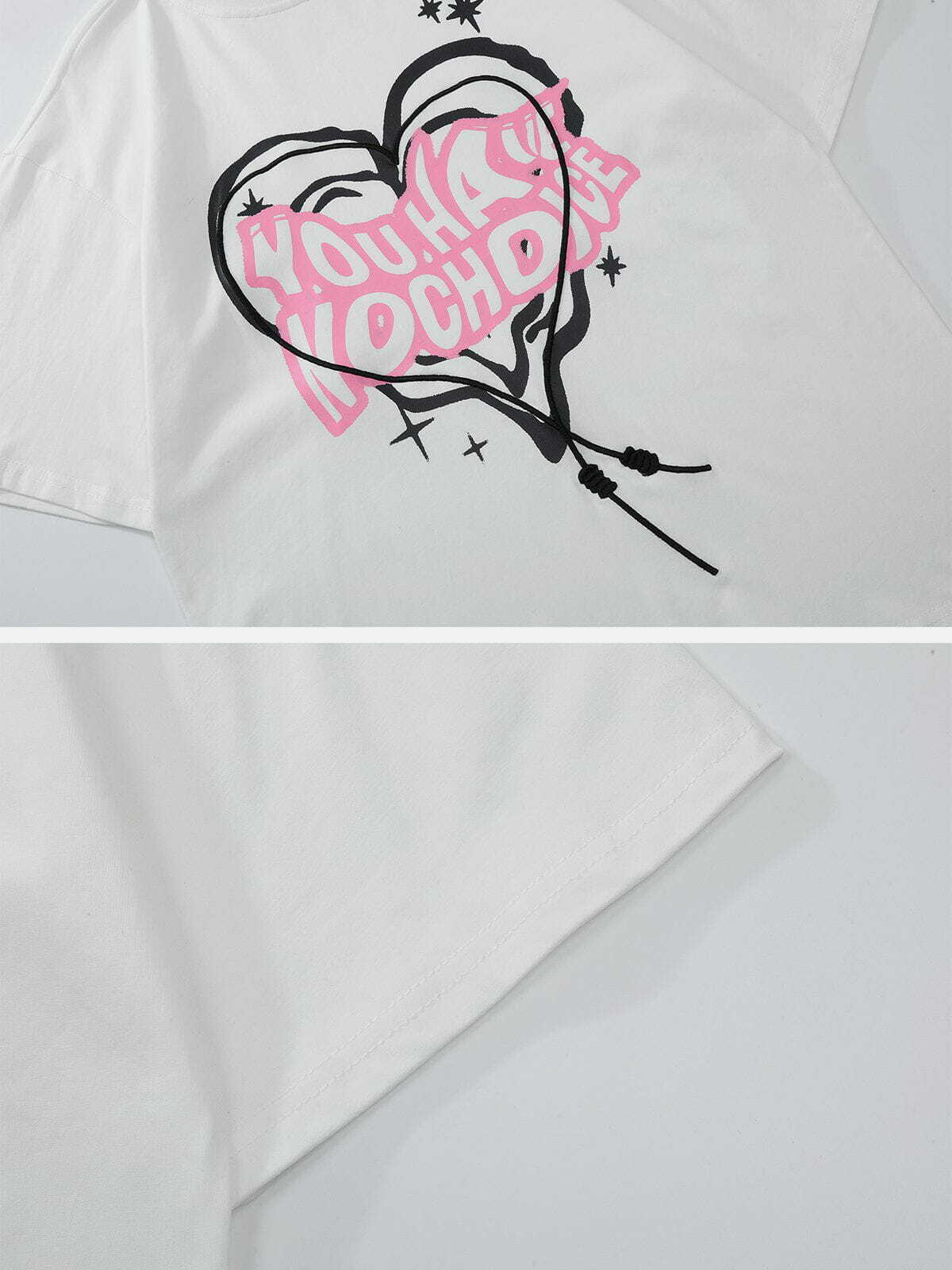 vibrant irregular heart print tee edgy streetwear statement 8018