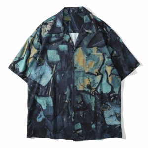 vibrant oil painting tee retro  edgy streetwear shirt 4479