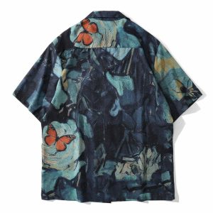 vibrant oil painting tee retro  edgy streetwear shirt 8894