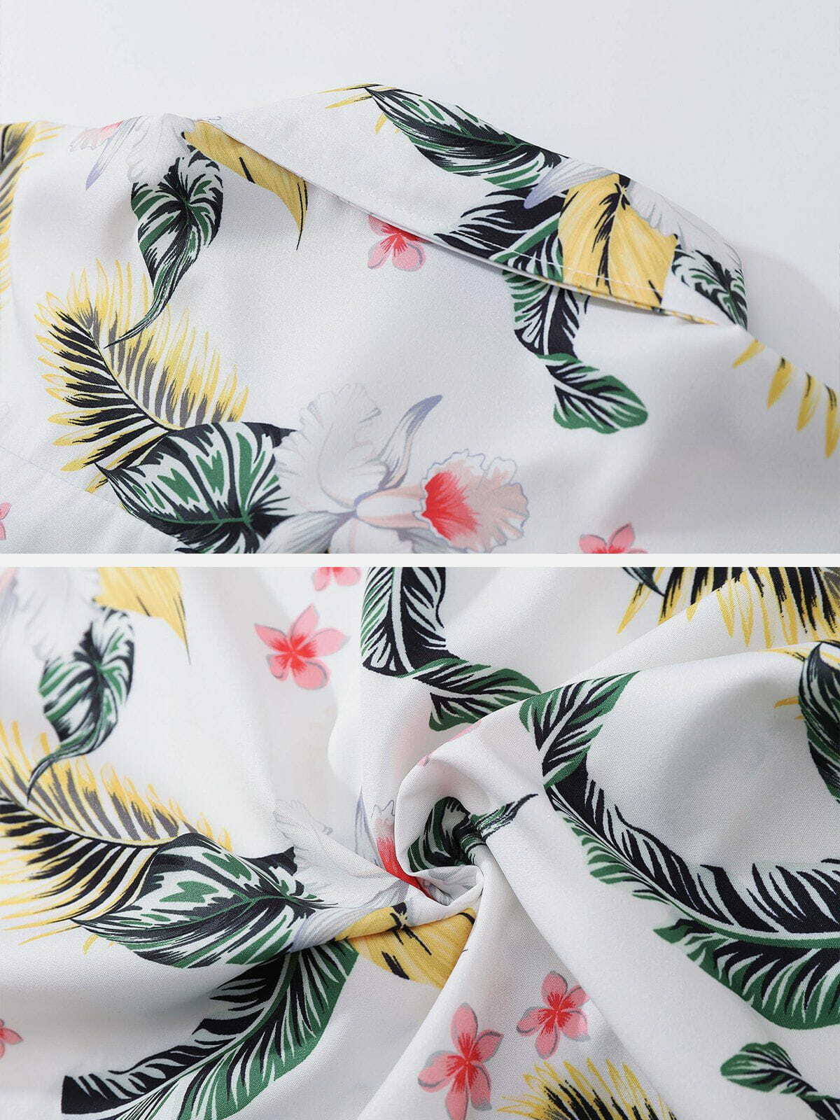 vibrant palm leaves shirt retro y2k style  tropical streetwear 3078