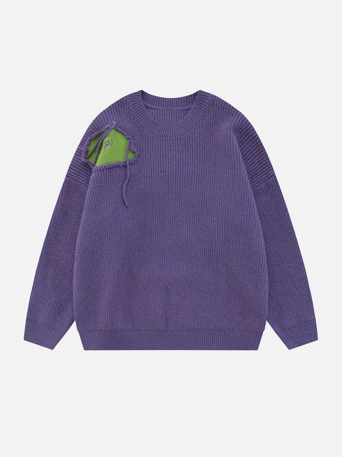 vibrant patchwork sweater y2k fashion essential 6795