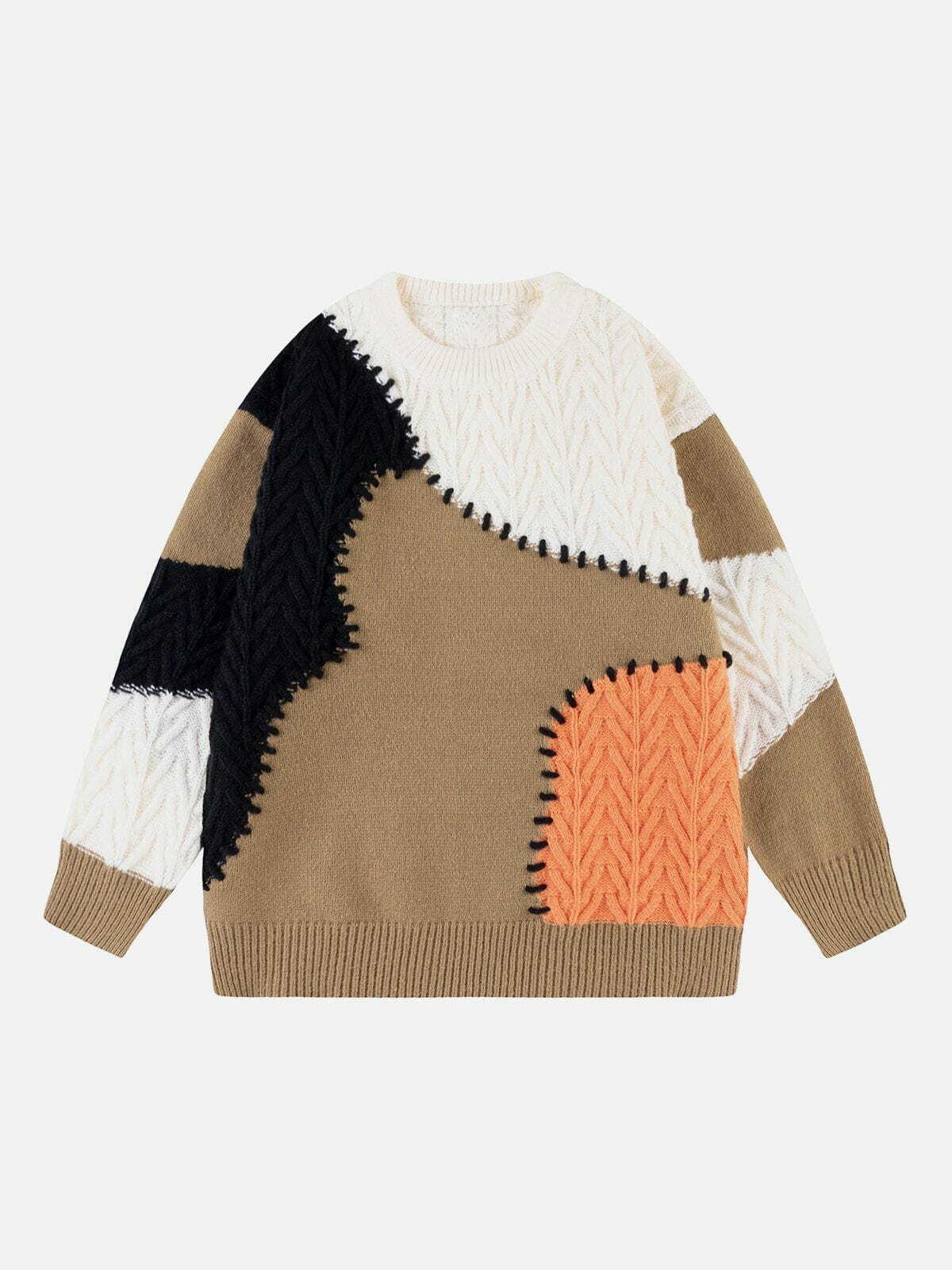 vibrant patchwork sweater y2k fashion essential 6874
