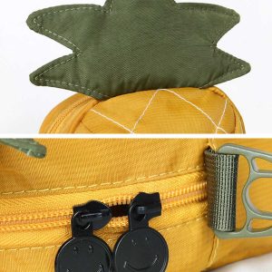 vibrant pineapple waterproof bag trendy  y2k streetwear accessory 7073