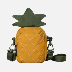 vibrant pineapple waterproof bag trendy  y2k streetwear accessory 7388