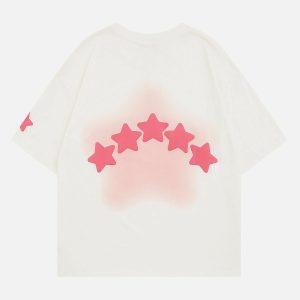 vibrant star embroidered tee retro y2k aesthetic statement 2896