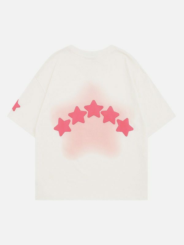 vibrant star embroidered tee retro y2k aesthetic statement 2896